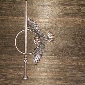 Owl stick barrette, copper